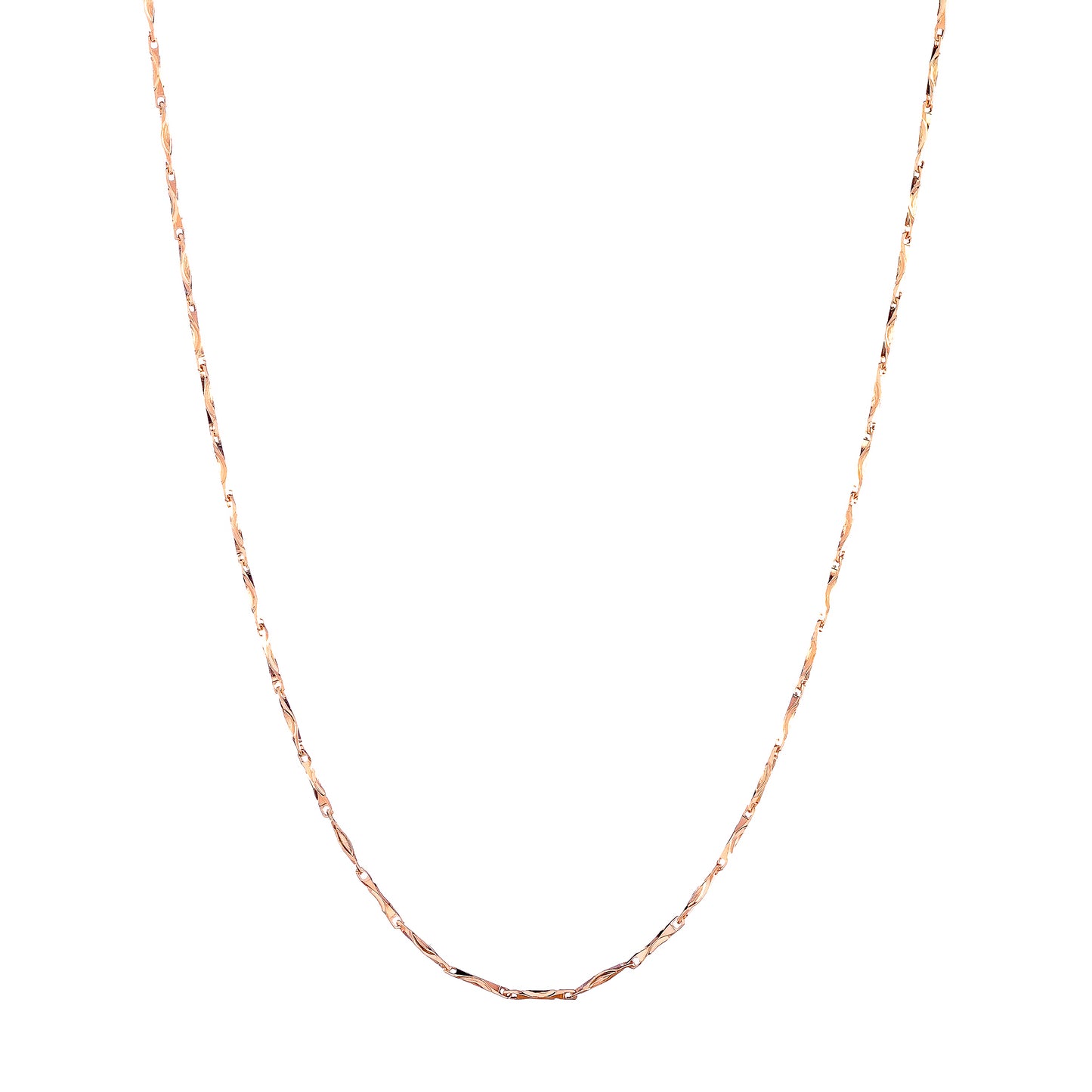 Sterling Silver Rose Gold Plated Ingot Chain