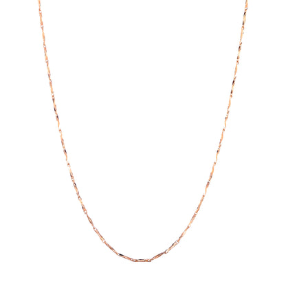 Sterling Silver Rose Gold Plated Ingot Chain