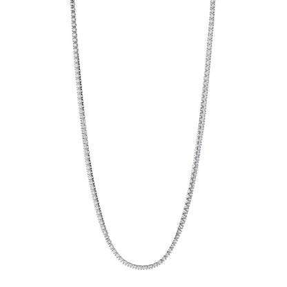 Sidabrinė rodžiuota koljė Tennis su cirkoniais 2 mm