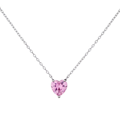 Sidabrinis rodžiuotas pakabukas su rožinio cirkonio širdele