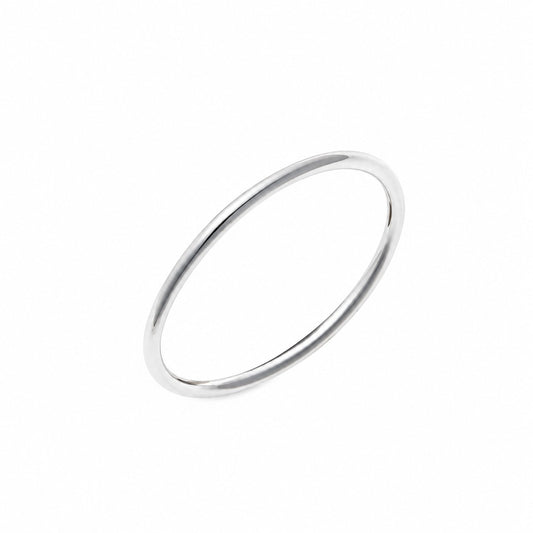 Sterling Silver Rhodium Plated 1 mm Minimalist Ring