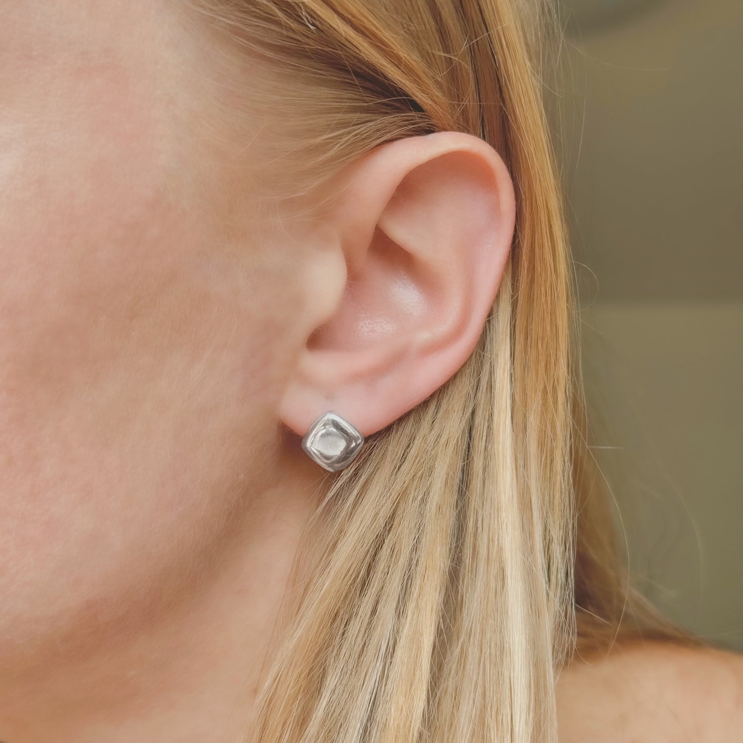 Sterling Silver Rhodium Plated Stud Earrings