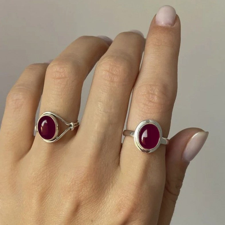 Sterling Silver Garnet Ring