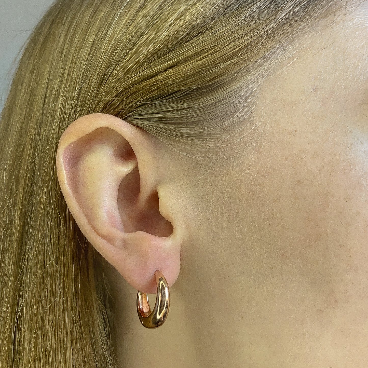 Sterling Silver Rose Gold Plated Hoops