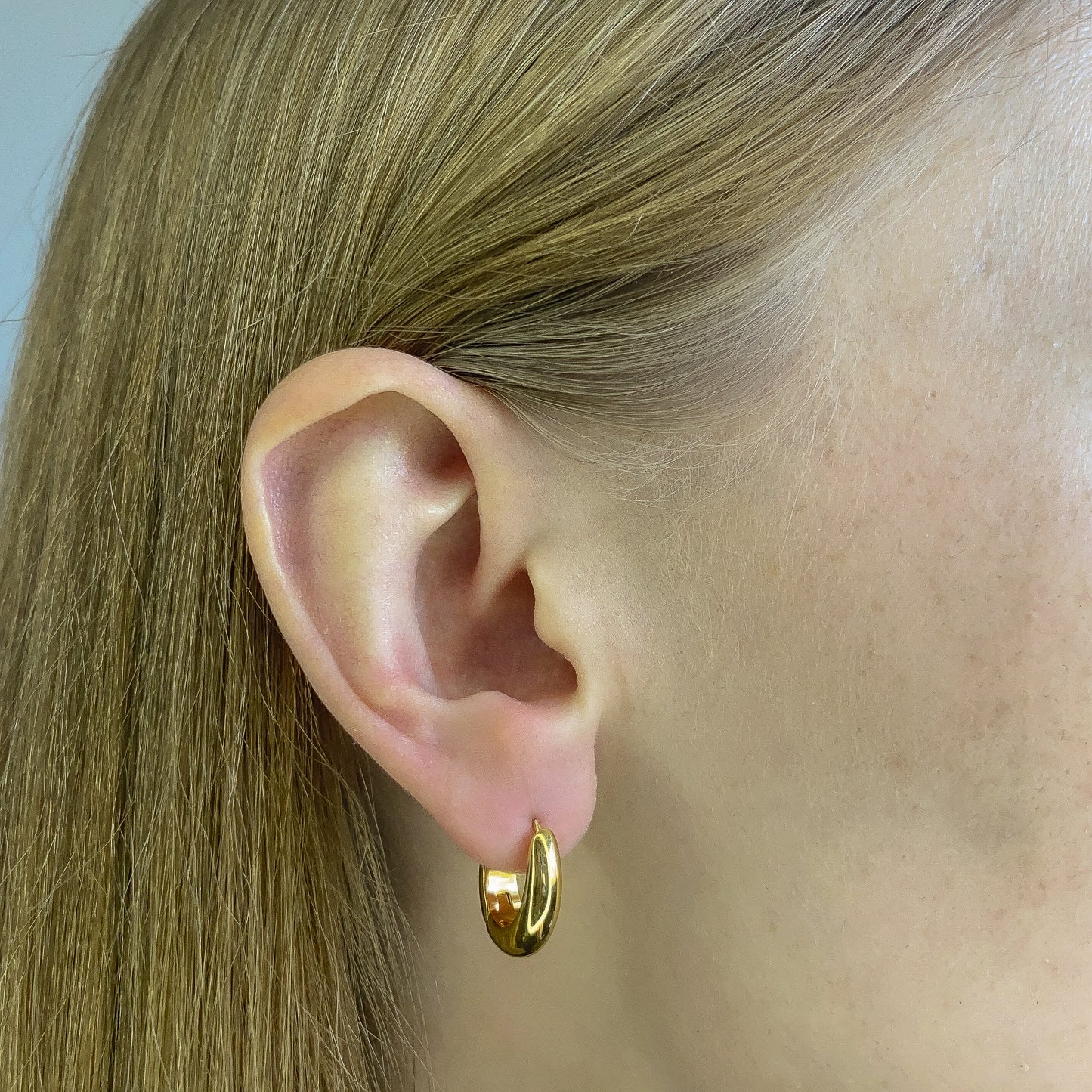 Sterling Silver Gold Plated Oval Hoops