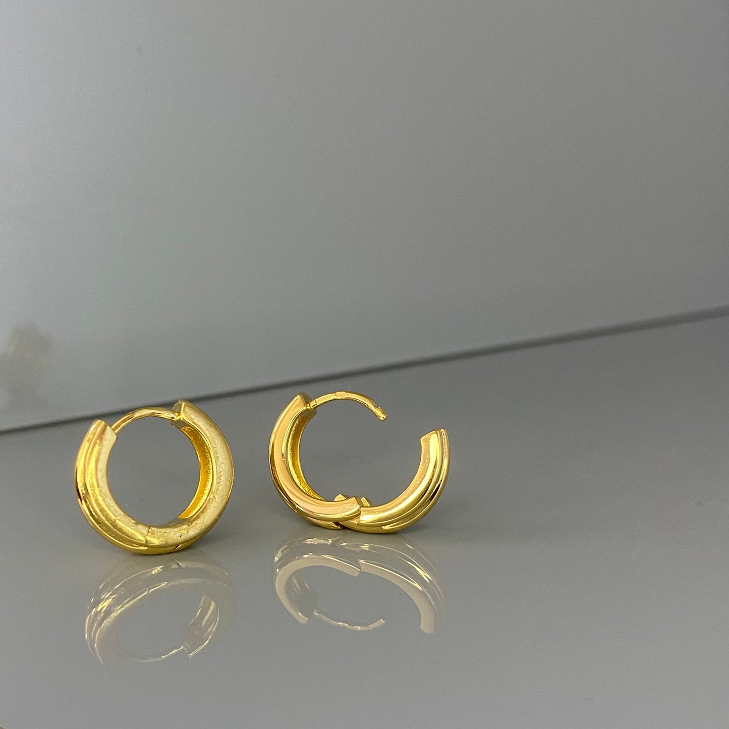 Sterling Silver Gold Plated Hoops