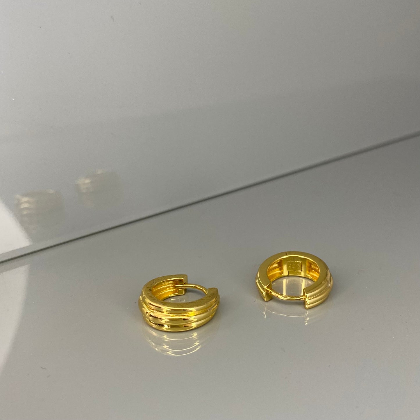Sterling Silver Gold Plated Hoops