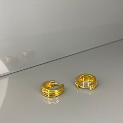 Sterling Silver Gold Plated Hoops