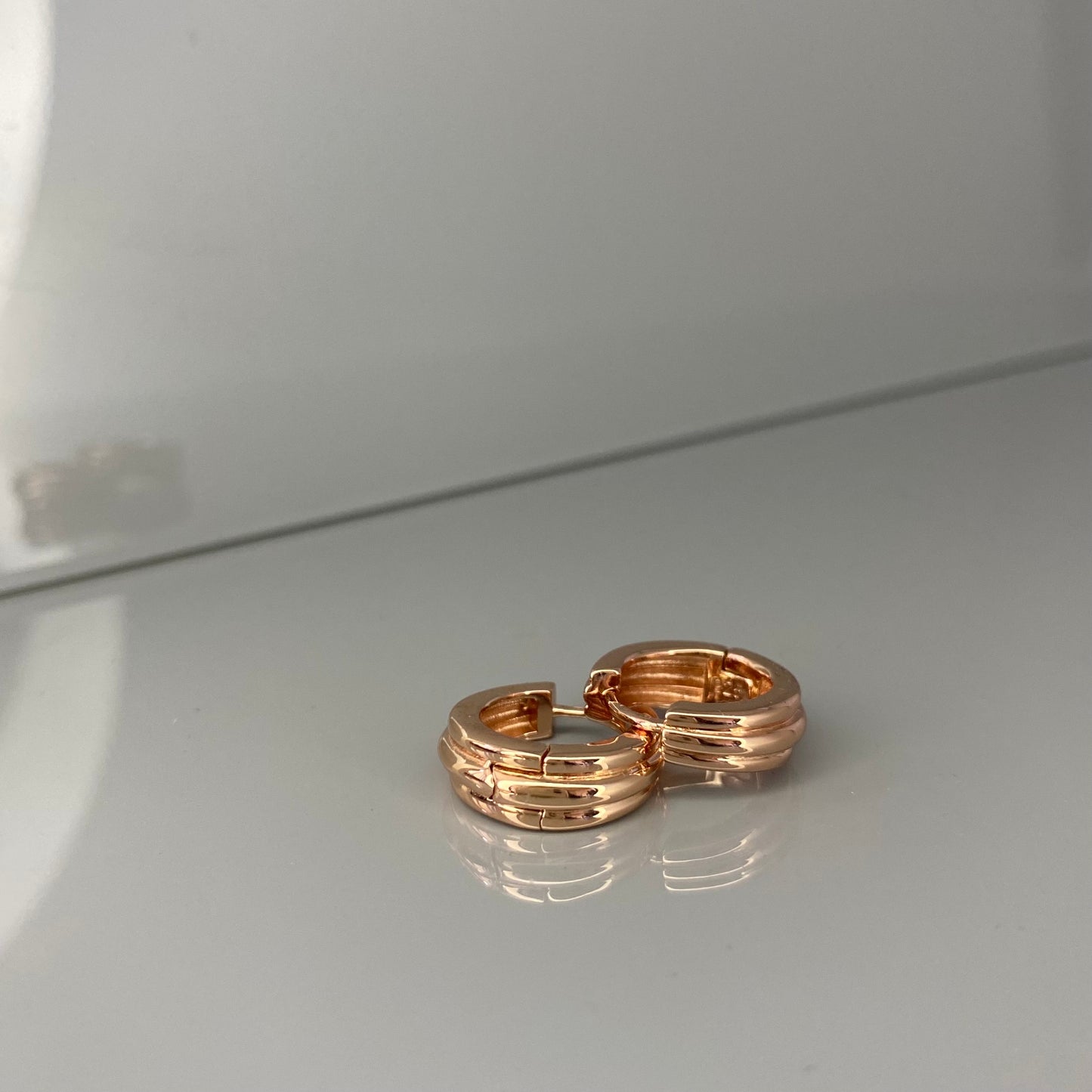 Sterling Silver Rose Gold Plated Hoops