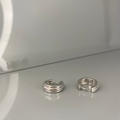 Sterling Silver Rhodium Plated Hoops