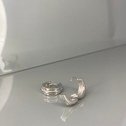 Sterling Silver Rhodium Plated Hoops