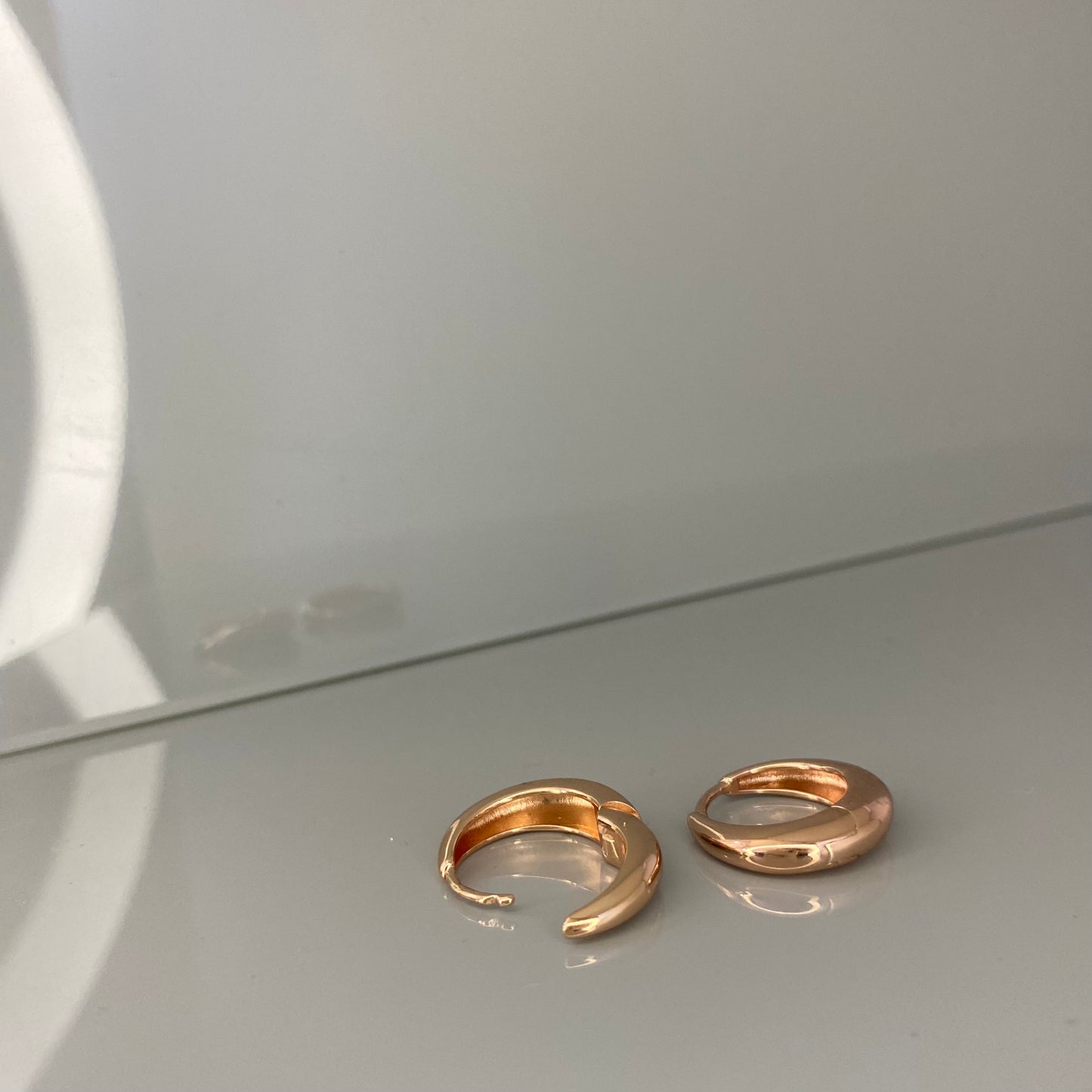 Sterling Silver Rose Gold Plated Hoops