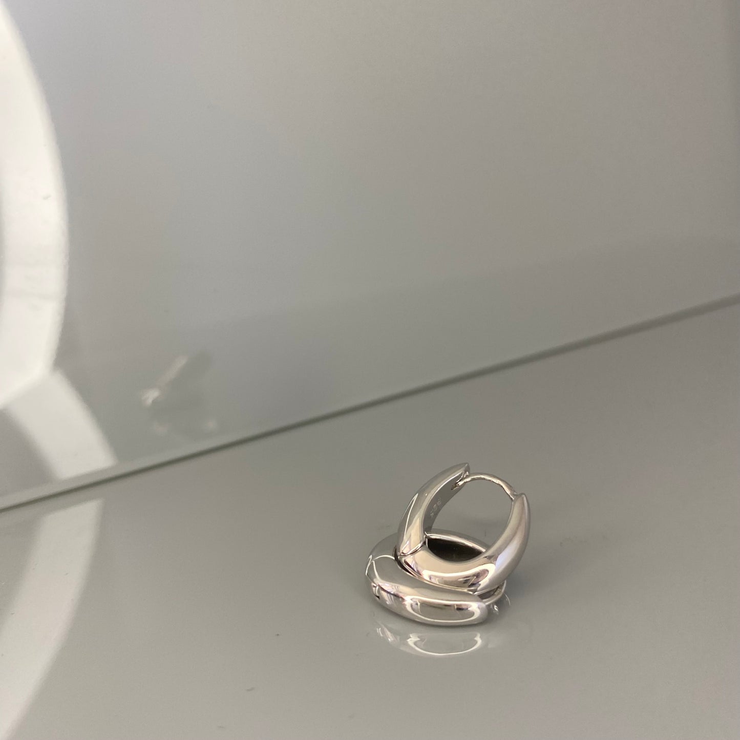 Sterling Silver Rhodium Plated Oval Hoops