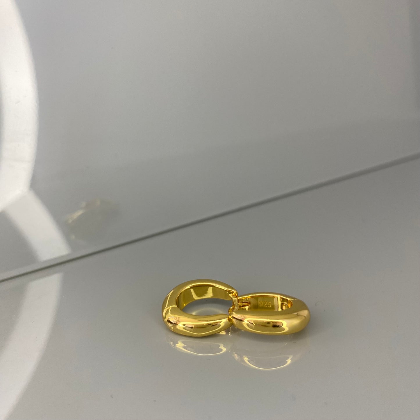 Sterling Silver Gold Plated Oval Hoops
