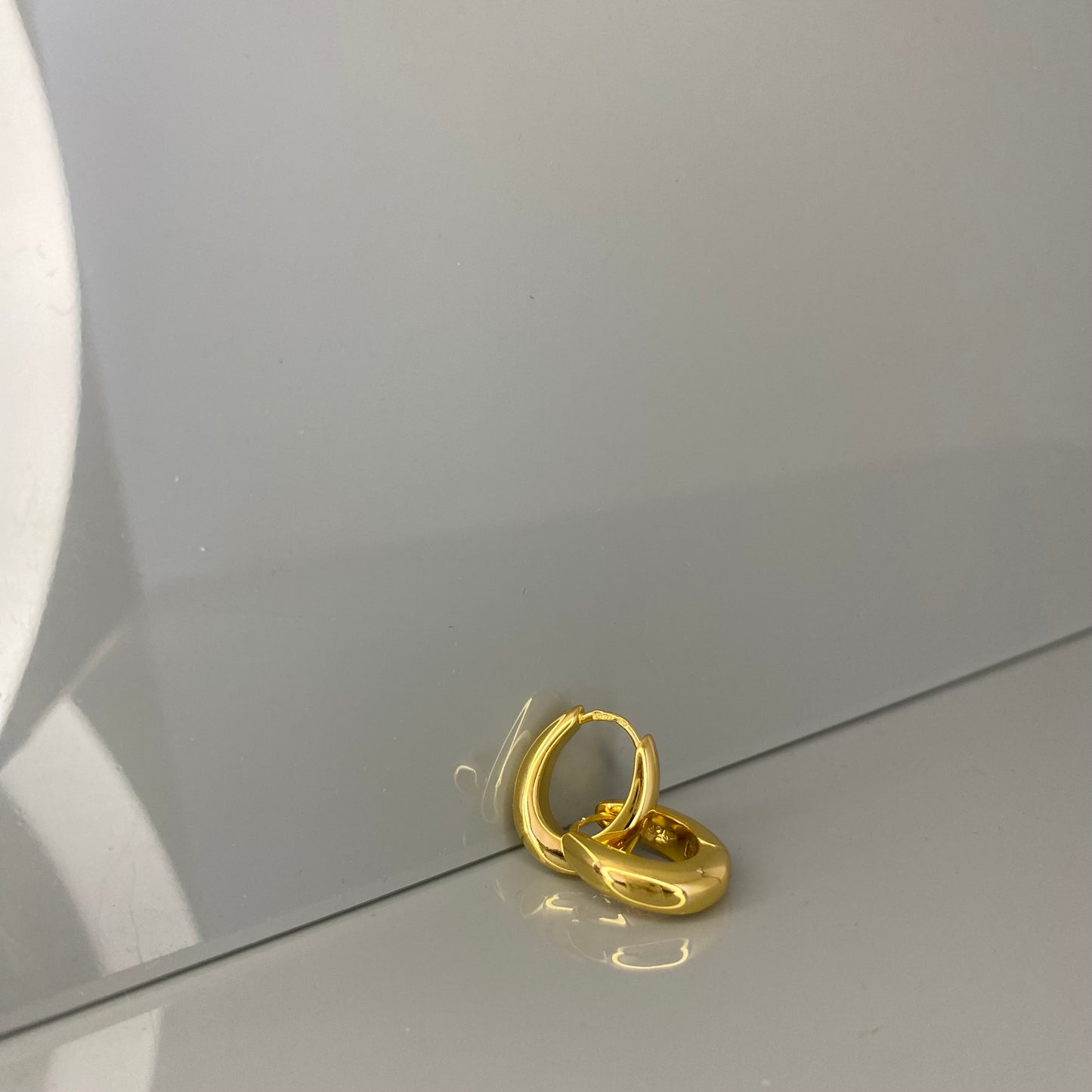 Sterling Silver Gold Plated Oval Hoops
