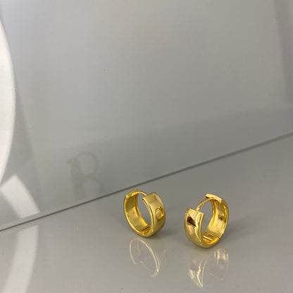 Sterling Silver Gold Plated Wide Hoops