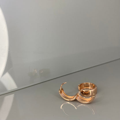 Sterling Silver Rose Gold Plated Wide Hoops