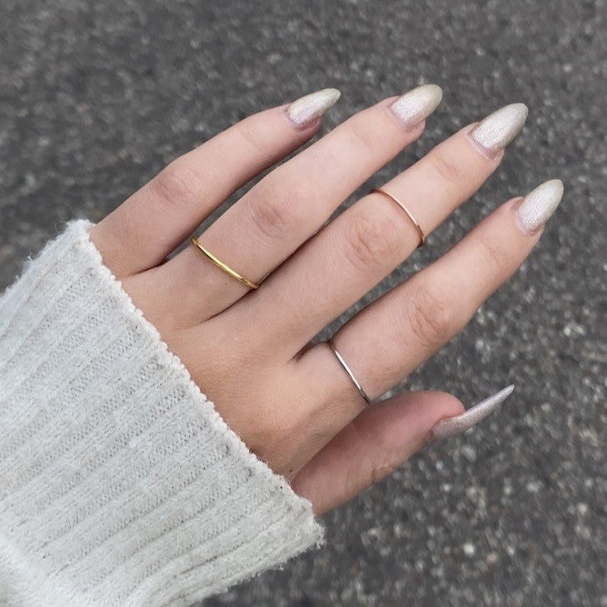 Sterling Silver Gold Plated 1 mm Minimalist Ring