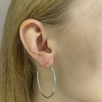 Sterling Silver 10 - 50 mm Hoops