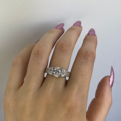 Sterling Silver Rhodium Plated CZ Crystal Ring