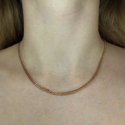 Sterling Silver Rose Gold Plated 3.2 mm Rombo Chain