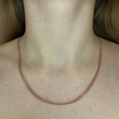Sterling Silver Rose Gold Plated 2.8 mm Rombo Chain