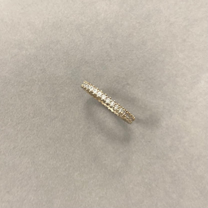 Sidabrinis 2mm auksuotas žiedas su cirkoniu