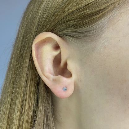 Sterling Silver 3 - 8 mm CZ Crystal Studs