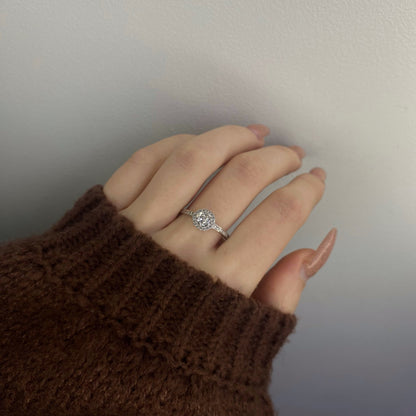 Sterling Silver Rhodium Plated CZ Ring "Soleste"