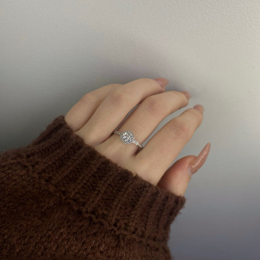 Sterling Silver Rhodium Plated CZ Ring "Soleste"