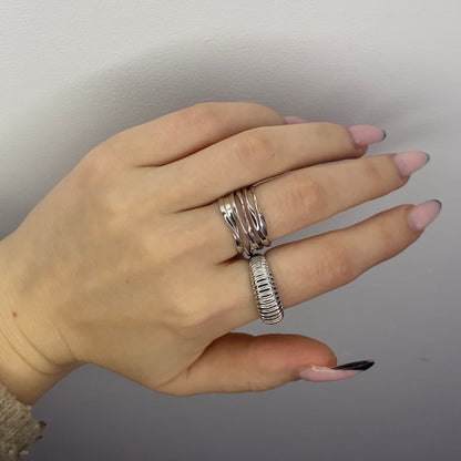 Sterling Silver Rhodium Plated Ring