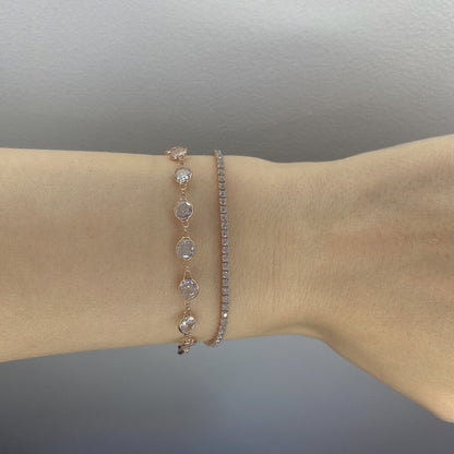 Sterling Silver Gold Plated 1.75 mm CZ Tennis Bracelet
