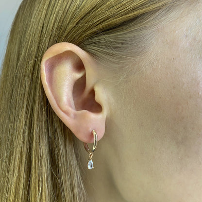 Sterling Silver Rose Gold Plated Hoops with Charms