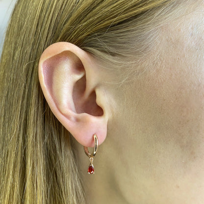 Sterling Silver Rose Gold Plated Hoops with Charms