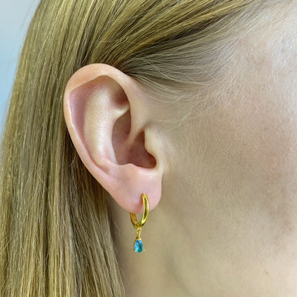 Sterling Silver Gold Plated Hoops with Charms 