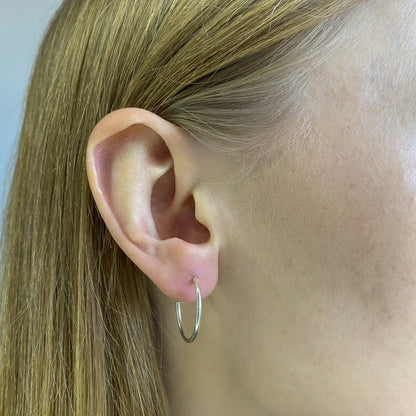 Sterling Silver 10 - 50 mm Hoops