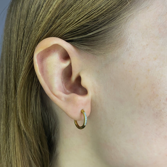 Auksuotos 1,4 - 2 cm rinkutės su cirkoniais