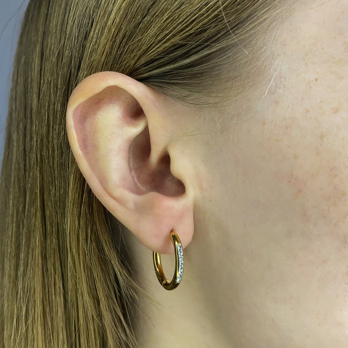 Auksuotos 1,4 - 2 cm rinkutės su cirkoniais