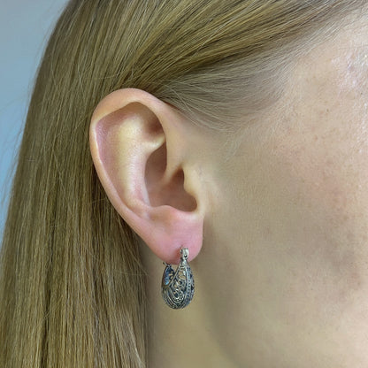 Sterling Silver Openwork Drop Earrings