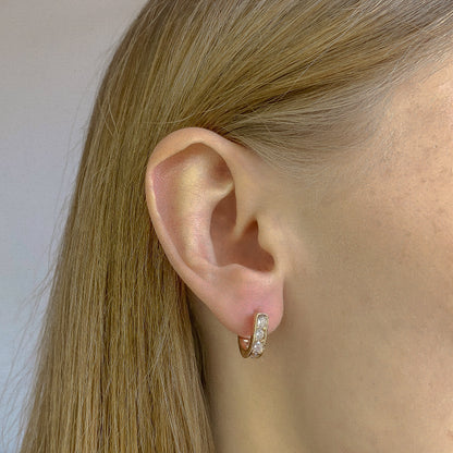 Sterling Silver Rhodium Plated English Lock Earrings