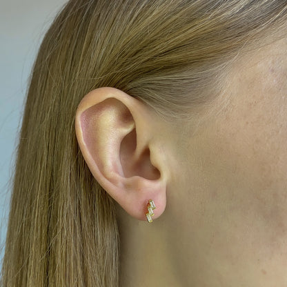 Sterling Silver Gold Plated CZ Studs