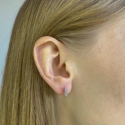 Sterling Silver Rhodium Plated CZ Studs