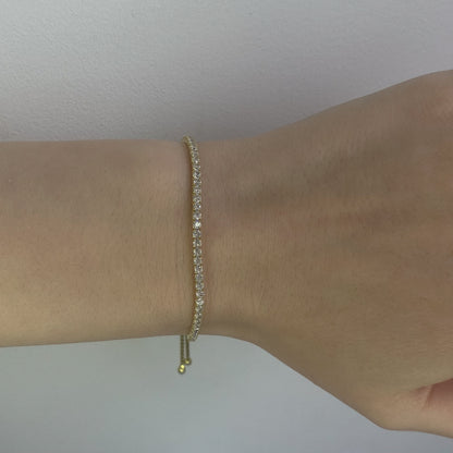 Sterling Silver Gold Plated 2 mm Tennis Bracelet
