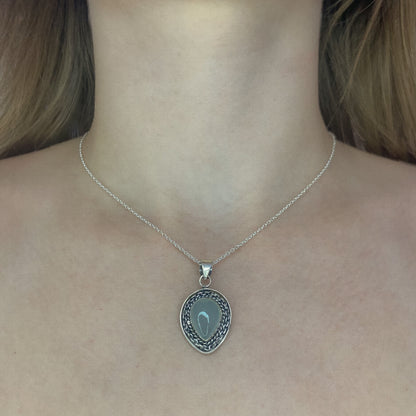Sterling Silver Chalcedony Pendant Necklace