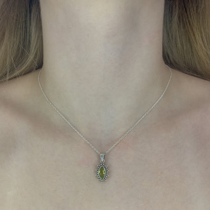Sterling Silver Peridot Pendant Necklace