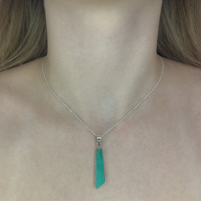 Sterling Silver Malachite Pendant Necklace