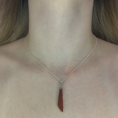 Sterling Silver Carnelian Pendant Necklace