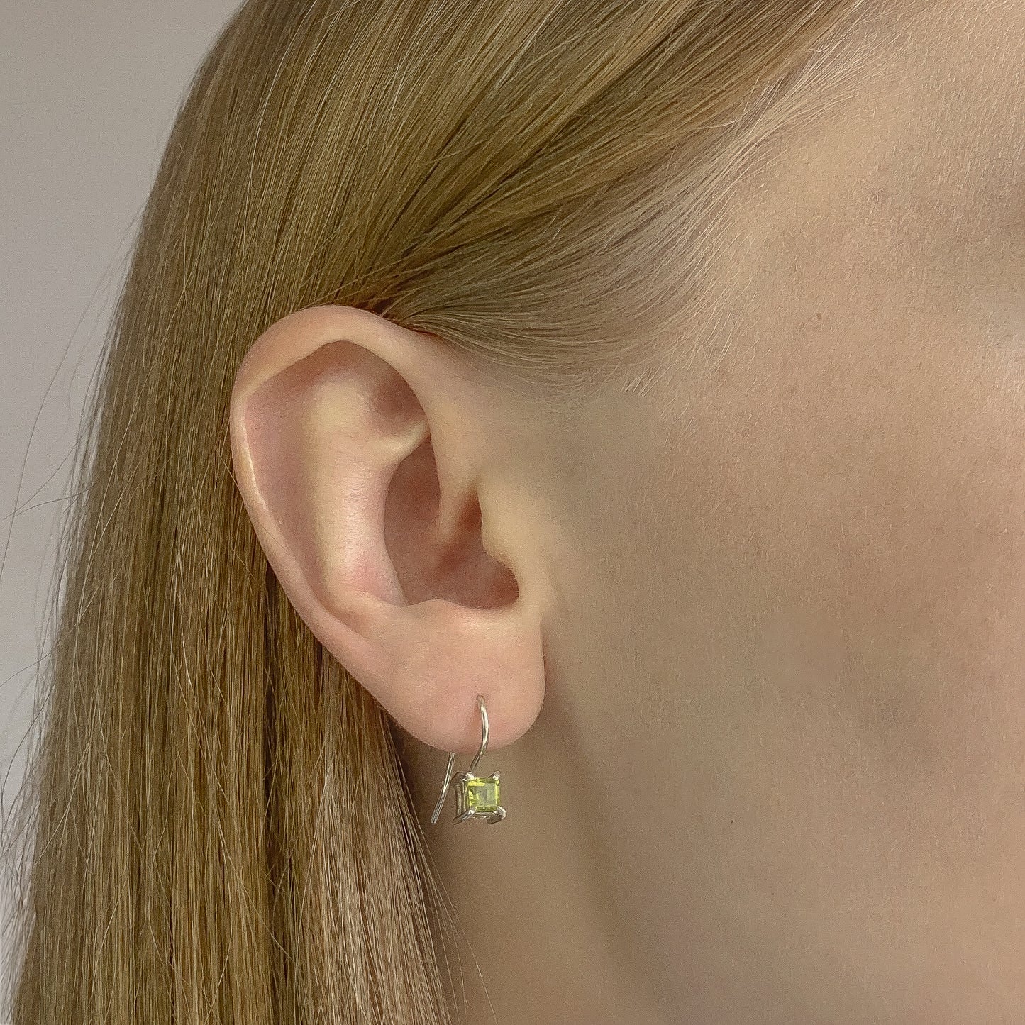Sterling Silver Peridot Drop Earrings