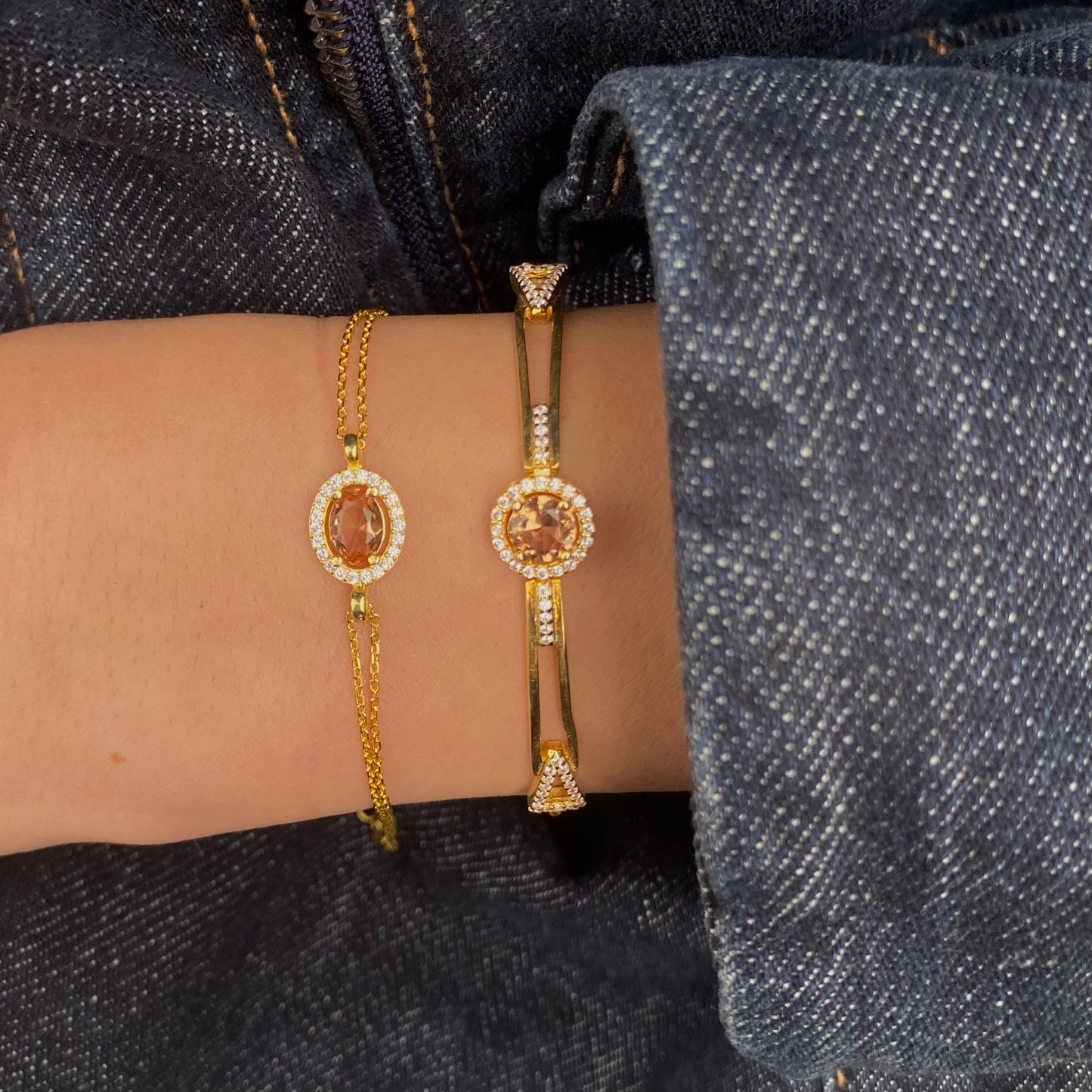 Sterling Silver Gold Plated Oval Zultanite Bracelet