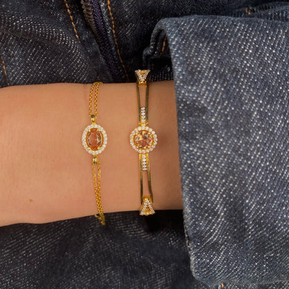 Sterling Silver Gold Plated Oval Zultanite Bracelet